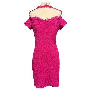 Vintage hot pink lace dress